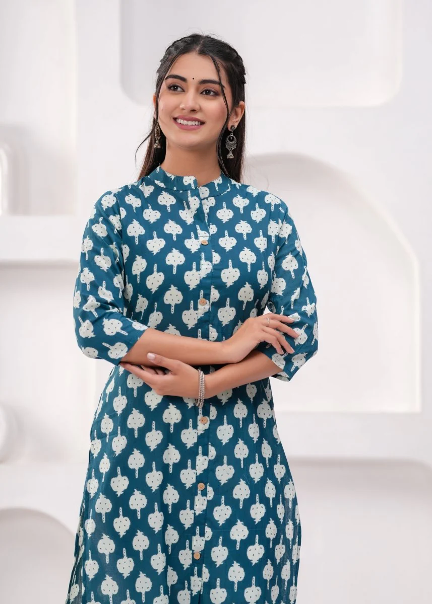 Pure Sanganeri Cotton Print Kurti - Image 3
